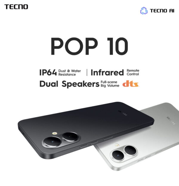 Tecno Pop 10 64GB + 3GB ROM Price in Ghana: The Mid-Range Marvel - Ink Black - Image 2