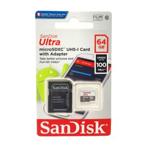SanDisk Ultra 64GB microSDXC Card: 100MB/s Speed for Full HD Video