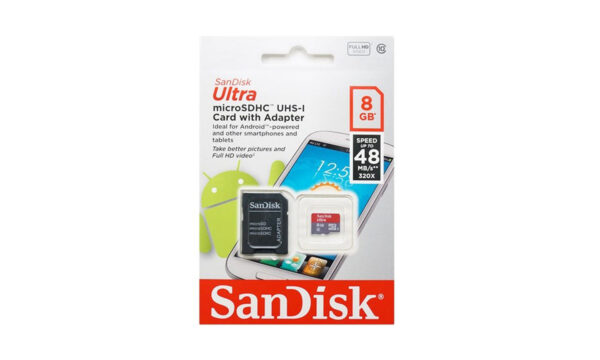 SanDisk Ultra 8GB microSDHC Card with Adapter: 48MB/s Speed